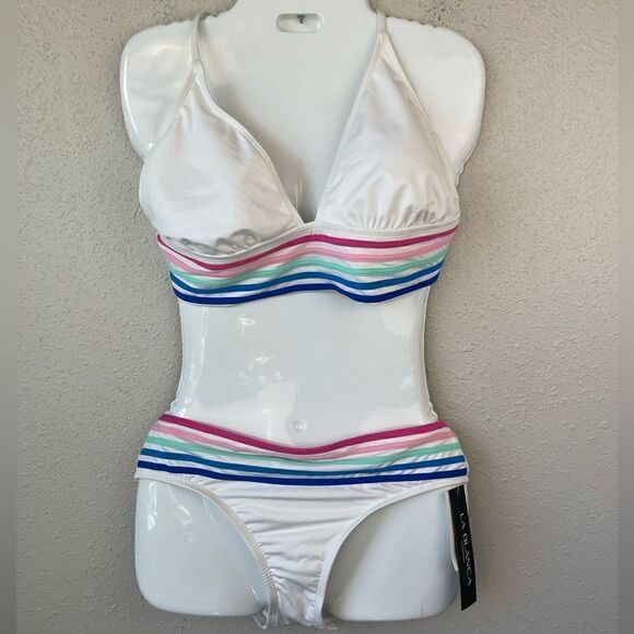 NWT La Blanca Bikini Top and Matching Bottoms Sizes 10 or 14 - Picture 1 of 7